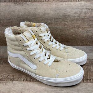 VANS SK8 Hi Cozy Hug Biscotti Sherpa Classic Skate Shoes Mens 9 Womens 10.5 NEW
